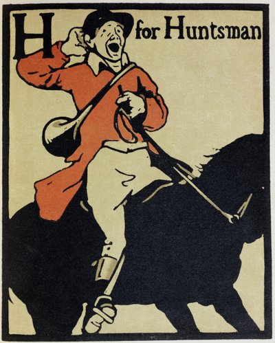 H är för Huntsman, illustration från "An Alphabet", publicerad av William Heinemann av William Nicholson