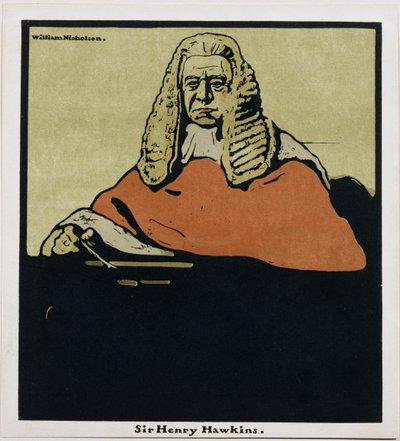 Sir Henry Hawkins, från "Twelve Portraits", först utgiven av William Heinemann av William Nicholson