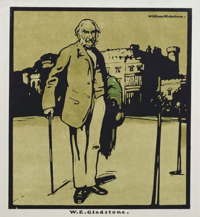 VI. Gladstone, från "Twelve Portraits", först utgiven av William Heinemann av William Nicholson