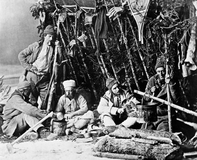 Life of the Trapper i Kanada, foto av Nottman, cirka 1890. av William Notman