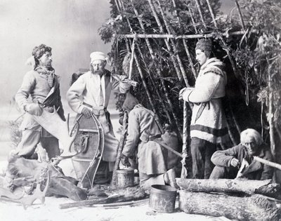Life of the Trapper i Kanada, foto av Nottman, cirka 1890. av William Notman