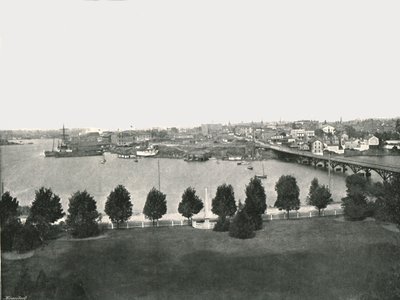 Utsikt från regeringsbyggnaderna, Victoria, Kanada, 1895. av William Notman and Son