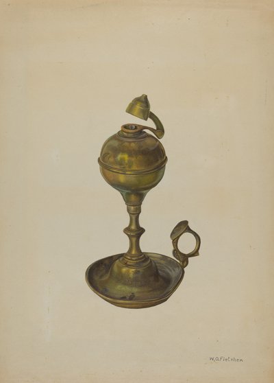 Mässingslampa, ca. 1939. av William O. Fletcher