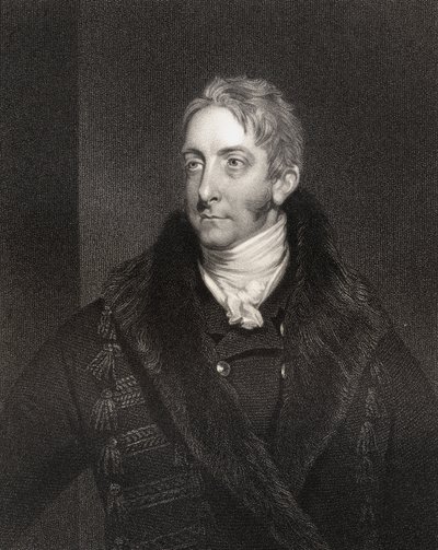 Cropley Ashley Cooper, 6th Earl of Shaftesbury, graverad av W. Holl (1807-71), från "National Portrait Gallery, volume IV", publicerad omkring 1835. av William Owen