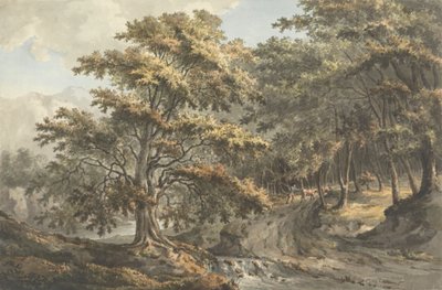 Landskap med flod- och boskapsförare i bakgrunden av William P. Sherlock