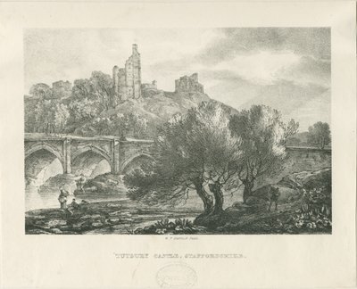 Tutbury Castle - South View: zinkograf och [tidigt 1800-tal] av RC