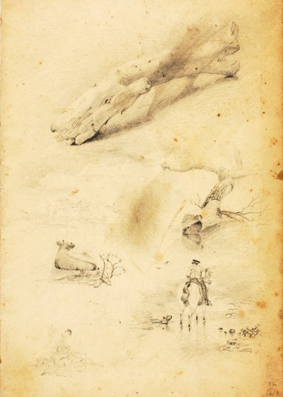 (Studier - figurer, stock, häst och ryttare etc.) av William Page
