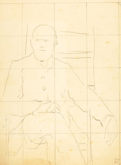 Äldre man sittande i en stol av William Page