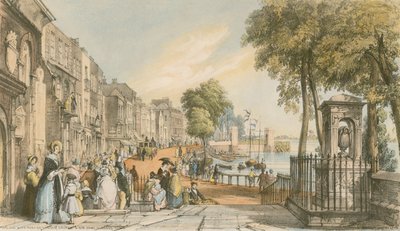 Chelsea med en del av den gamla kyrkan och Sir Hans Sloanes grav av William Parrott