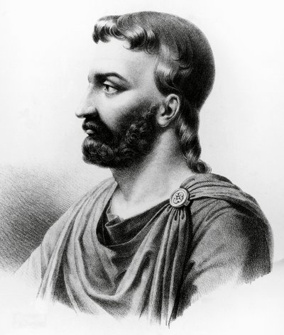 Porträtt av Aulus Cornelius Celsus (25 f.Kr.-50 e.Kr.), latinsk författare, romersk encyklopedist och läkare, gravyr från 1800-talet av Nicolas Toussaint Charlet