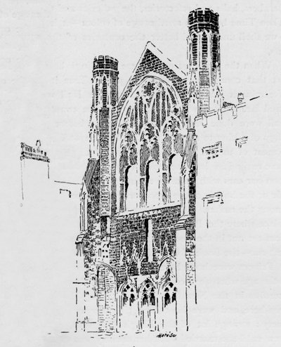 East Front of St. Stephens Chapel som det såg ut efter branden 1834, c1897 av William Patten
