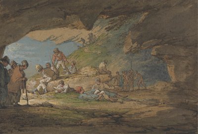En grotta i solljus, med figurer av William Payne