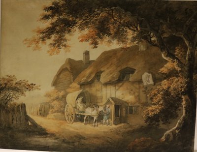 Ett värdshus vid vägkanten, ca 1800 (akvarell på papper) av William Payne