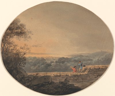 Avlägsen utsikt över Exmouth från Exeter av William Payne