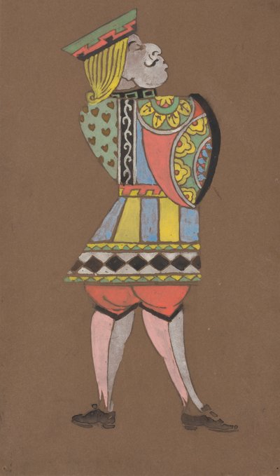 Knave of Hearts kostymdesign för Alice-in-Wonderland. av William Penhallow Henderson