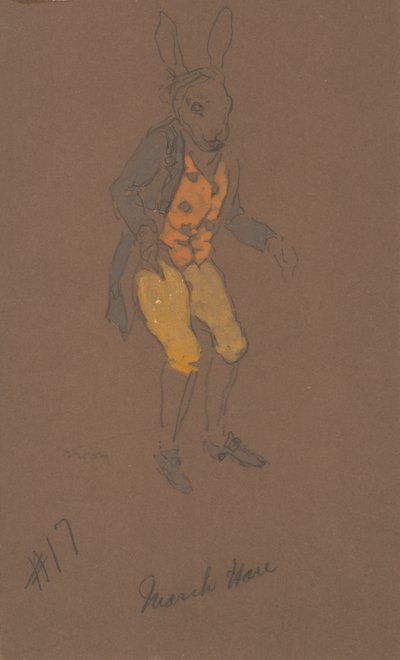 March Hare-dräktdesign från Alice-in-Wonderland, 1915. av William Penhallow Henderson