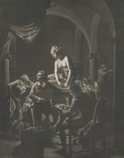 An Academy by Lamplight, 20 februari 1772. av William Pether