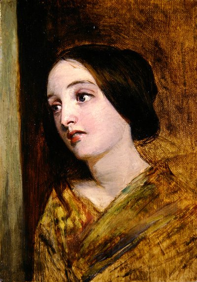 Head and Shoulders of a Girl (olja på duk) av William Powell Frith