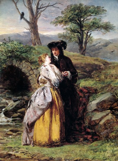 Lammermoors fästmö, inspirerad av Gaetano Donizettis opera (målning av William Powell Frith
