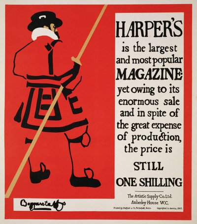 Reproduktion av en affisch som annonserar "Harper