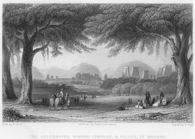 De berömda hindutemplen och palatset i Madura (gravyr) av William Purser
