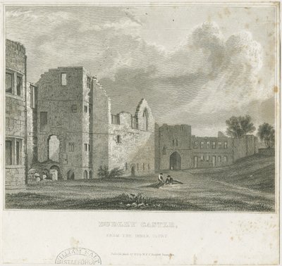 Dudley Castle - The Keep: stålgravyr, nd [c1831] av William Radclyffe