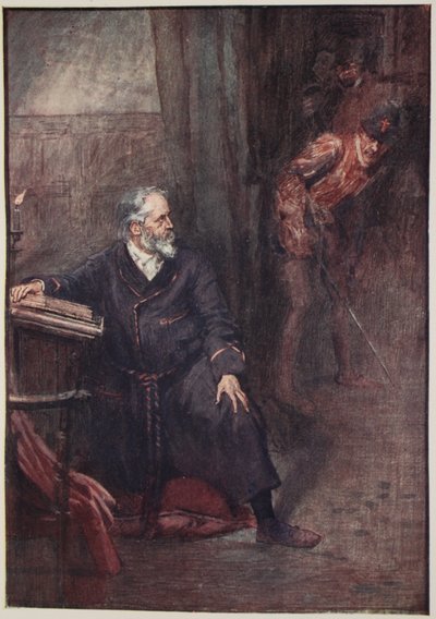 Amiral Coligny var en av de första som gick under, illustration från Mary Macgregors "The Story of France Told to Boys and Girls", 1920. av William Rainey