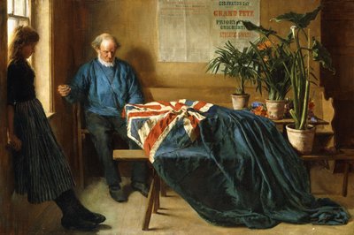 Förberedelse för Kröningsdagen, Chichester, ca 1902 (olja på duk) av William Rainey