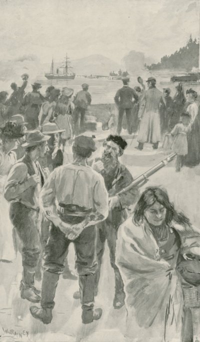 Ankomsten av det årliga fartyget till Fort York, Hudson Bay av William Rainey