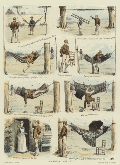 Hängmatta och jag (chromolitho) av William Ralston