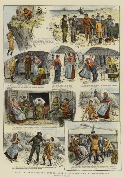 Hur en företagsam redaktör förlorade en ballong och en korrespondent (chromolitho) av William Ralston