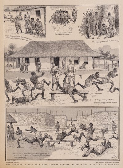 Livets humör på en västafrikansk station, blad från en officers skissbok av William Ralston
