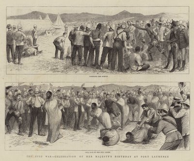 Zulukriget, firande av Hennes Majestäts födelsedag i Fort Laurence av William Ralston