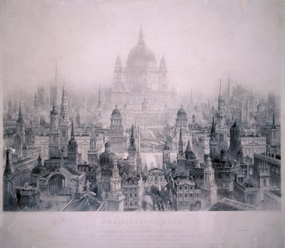 Drömstaden av Christopher Wrens byggnader, 1842 av William Richardson