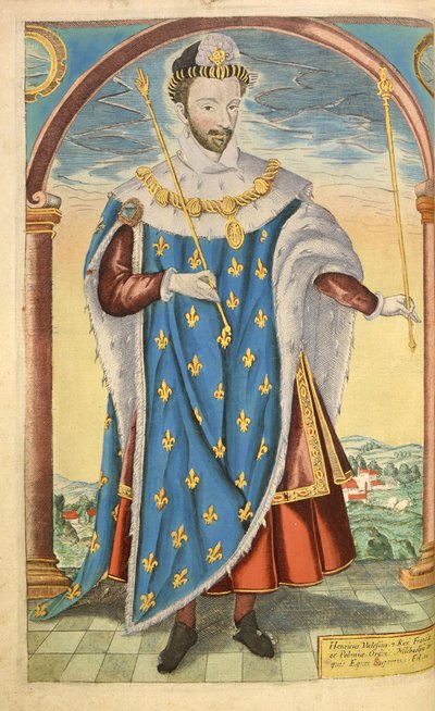 Henry III av Frankrike, från nHonor Military, och Civill, William Segar, pub. Robert Barker, London, 1602 (handfärgad gravyr) av William Rogers
