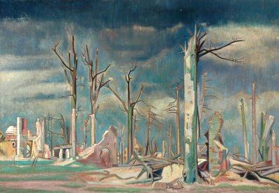 Avenue at Bourlon, Western Front (olja på duk) av William Rothenstein