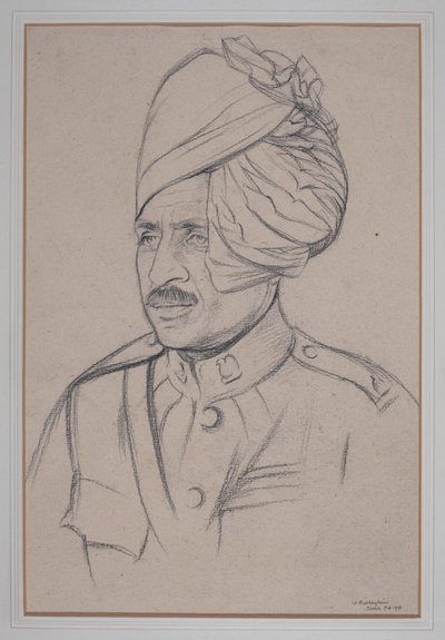 Indisk kavalleriman av William Rothenstein