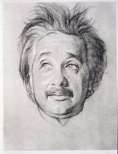 Porträtt av Albert Einstein (1879-1955) (litho) av William Rothenstein