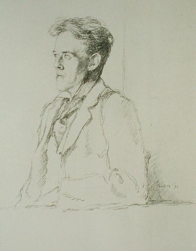 Porträtt av Hilaire Belloc (1870-1953) av William Rothenstein