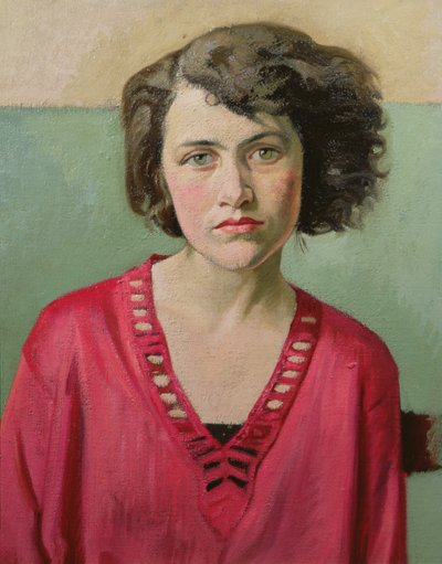 Porträtt av en flicka i rosa av William Rothenstein