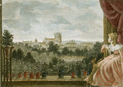 Mrs Cosway, Schomberg House, 80-82 Pall Mall, London, Storbritannien (färggravyr) av William Russell Birch