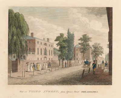 Vy över Third Street från Spruce Street av William Russell Birch