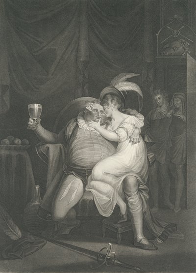 Doll Tearsheet, Falstaff, Henry and Poins Shakespeare, Kin..., publicerad första gången 1795, återutgiven 1852. av William Satchwell Leney