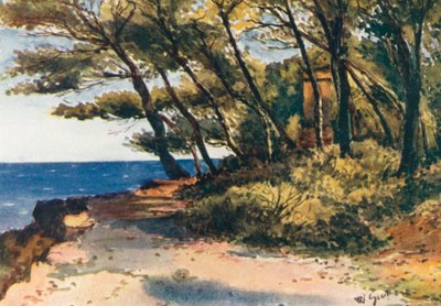 Cap Martin (färglitografi) av William Scott