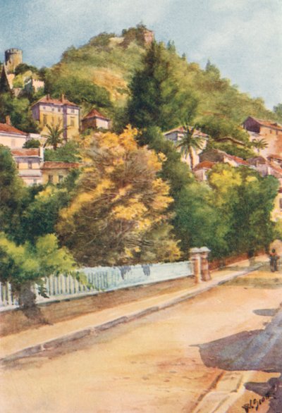 Gata i Hyeres (färglitografi) av William Scott
