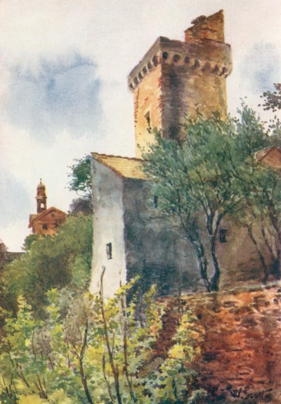 Tornet vid Bergeggi (färglitografi) av William Scott