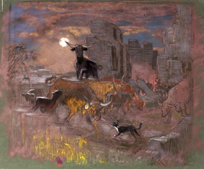 Studie för Highland Raiders. c.1918 (olja på papper) av William Shackleton