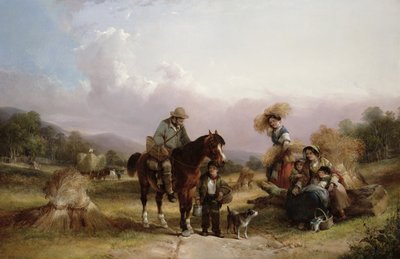 Skördare som hälsar två resenärer av William Shayer
