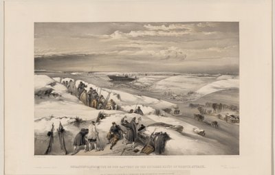Sevastopol från batteriet med 26 kanoner, 1855 av William Crimea Simpson
