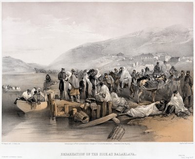 De sjukas ombordstigning i Balaklava, 1855 av William Crimea Simpson